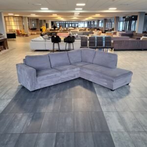 GEREINIGD donkergrijze hoekbank 260x225 GRATIS LEVERING