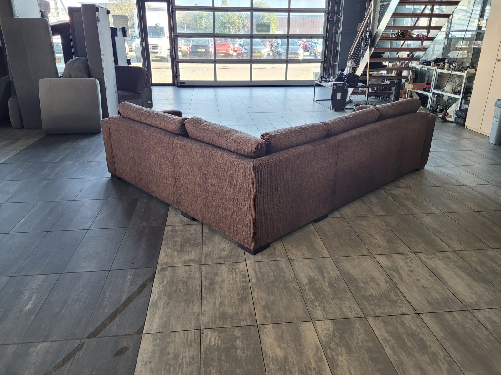 ✅️️️️️ Donkerbruine hoekbank 285x230 | Refurbished +Bezorgen - Afbeelding 7
