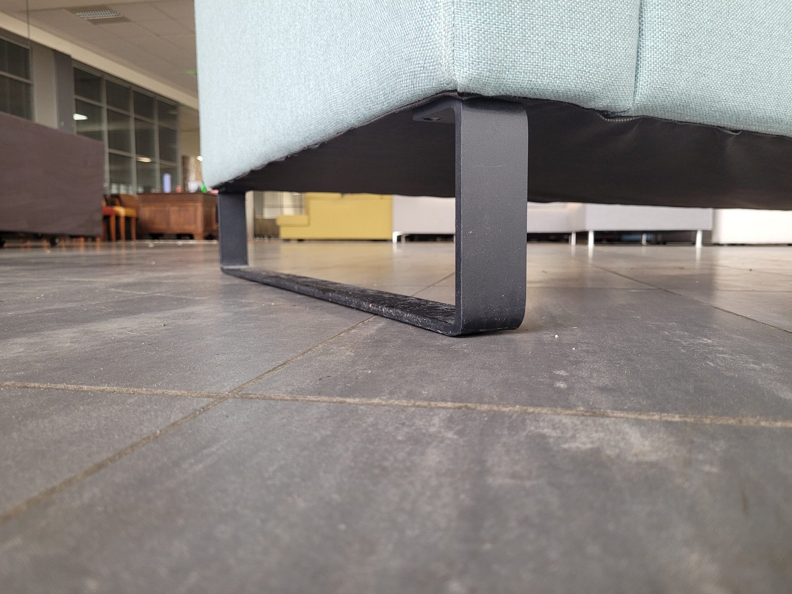 GEREINIGD lichtblauwe hoekbank 260x215 GRATIS LEVERING - Afbeelding 3