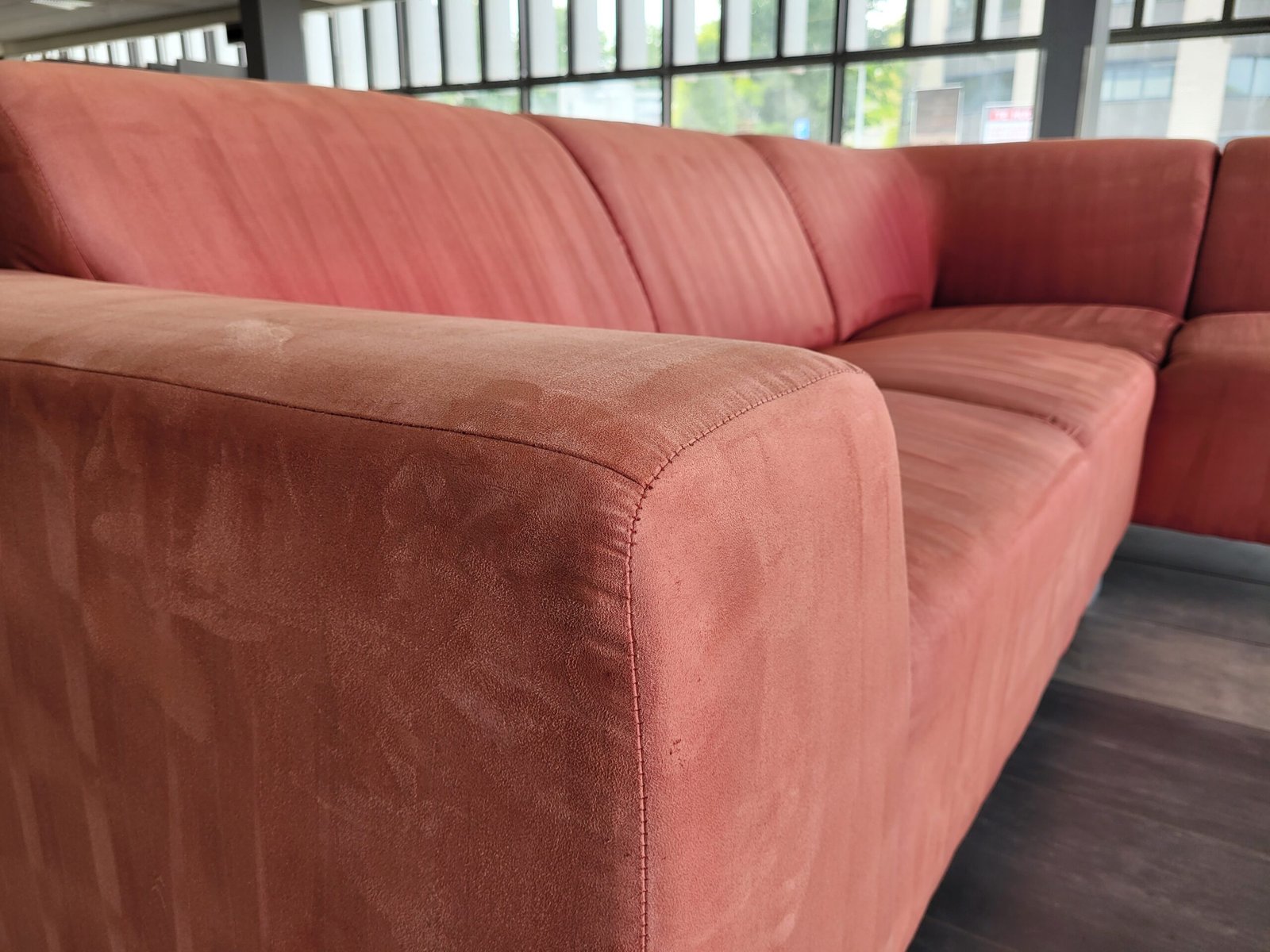 GEREINIGD rozen rode hoekbank 255x180 | GRATIS BEZORGEN - Afbeelding 2