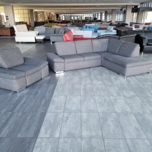 GEREINIGD grijze hoekbank met fauteuil 260x210 BEZORG
