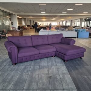 GEREINIGD donkerpaarse hoekbank 310x175 GRATIS BEZORGEN