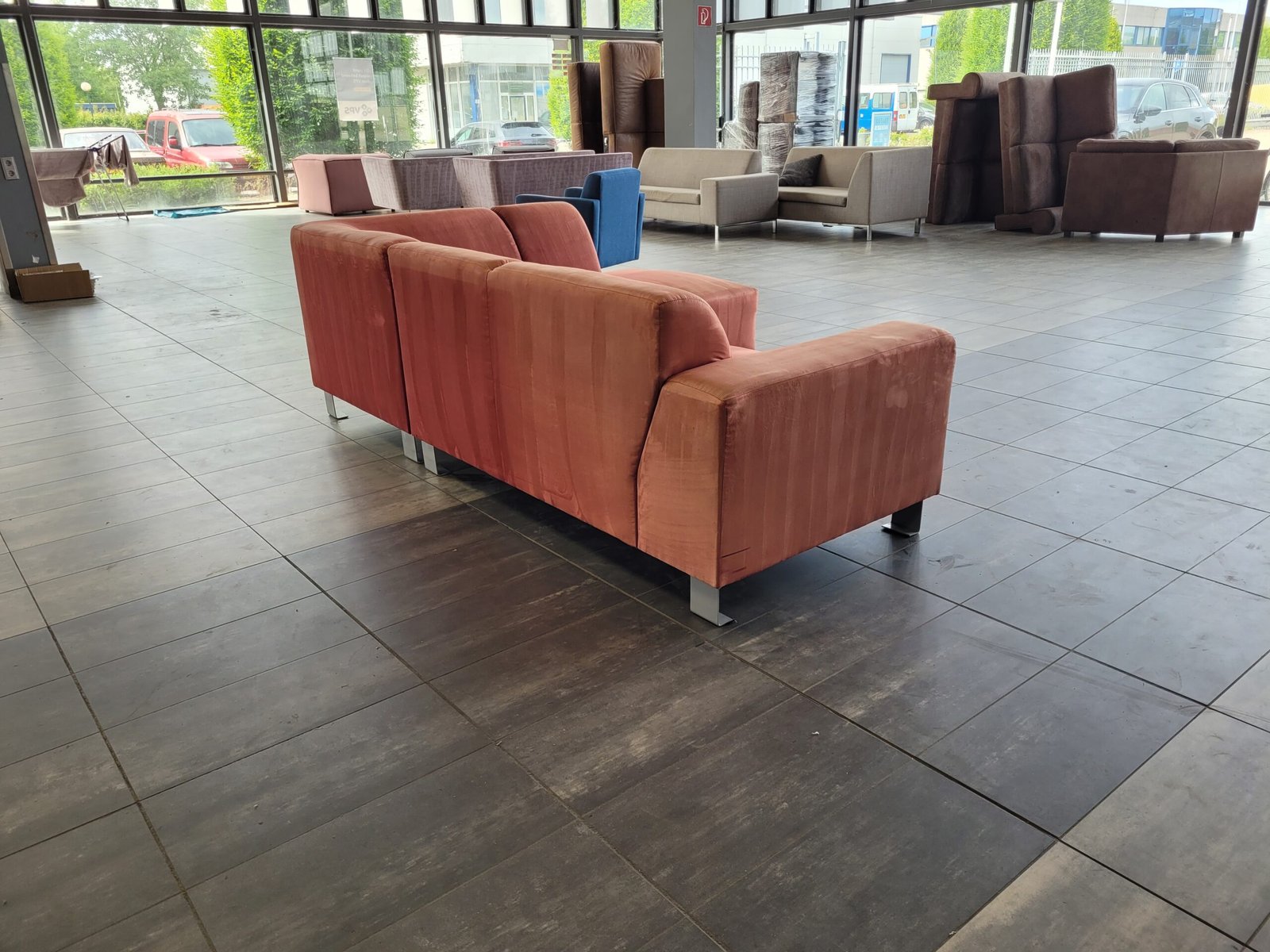 GEREINIGD rozen rode hoekbank 255x180 | GRATIS BEZORGEN - Afbeelding 4