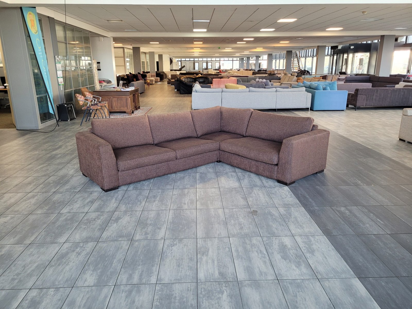 ✅️️️️️ Donkerbruine hoekbank 285x230 | Refurbished +Bezorgen