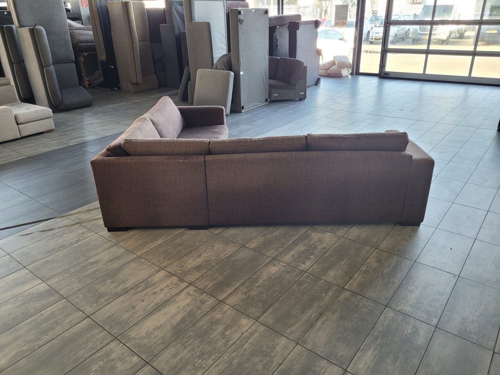 ✅️️️️️ Donkerbruine hoekbank 285x230 | Refurbished +Bezorgen - Afbeelding 8