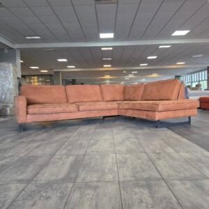 ✅️️️️️ GEREINIGD cognacbruine suede hoekbank 290x220 |Bezorg