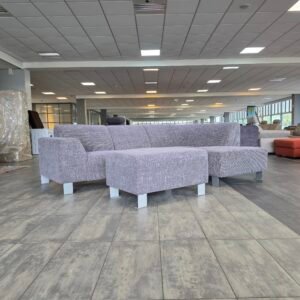 ✅️️️️️️ GEREINIGD lilagrijze hoekbank 255x180 | Bezorgen