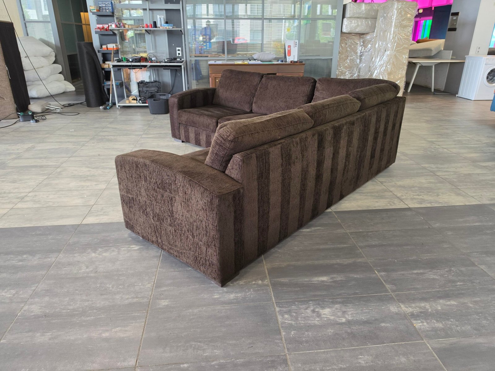 ✅️️️️️ GEREINIGD donkerbruin hoekbank 245x245 |GRATIS BEZORG - Afbeelding 5