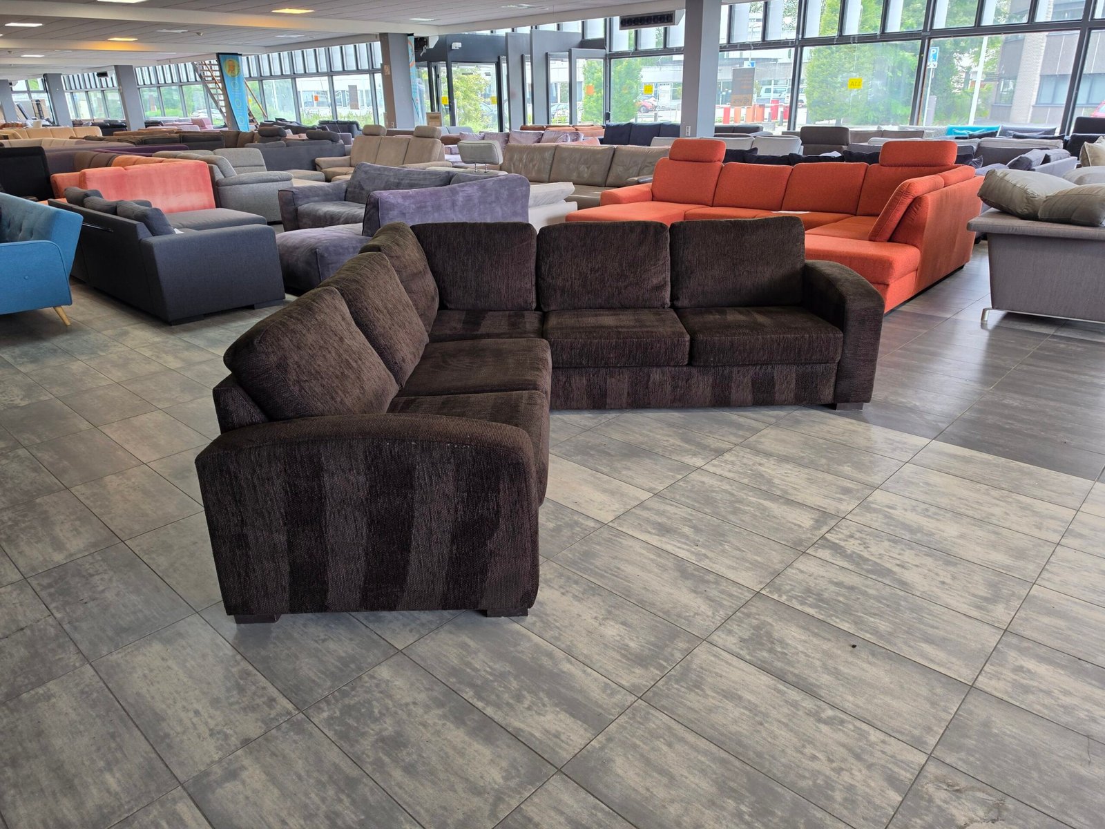 ✅️️️️️ GEREINIGD donkerbruin hoekbank 245x245 |GRATIS BEZORG - Afbeelding 7