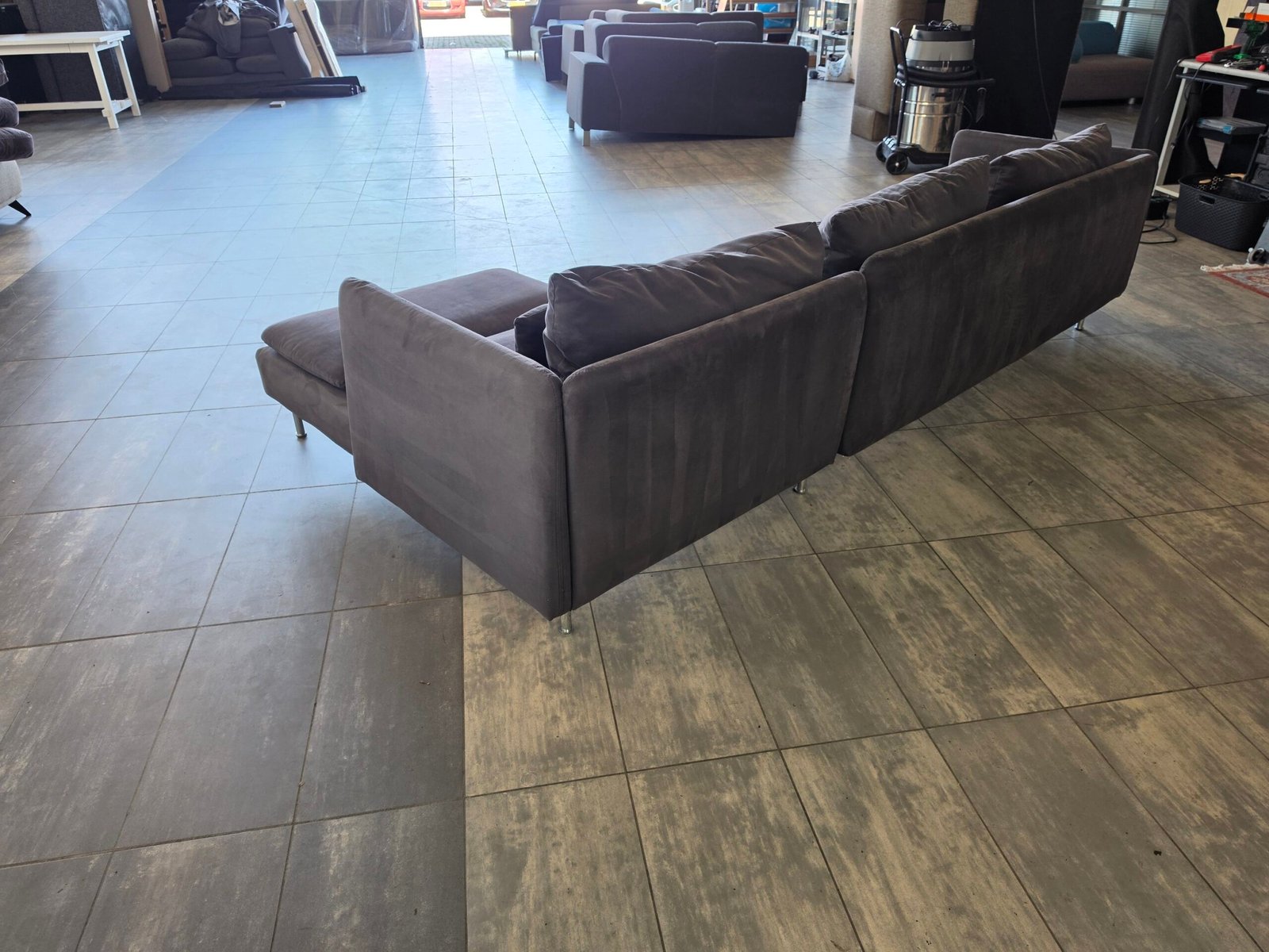 ✅️️️️️ GEREINIGD donkergrijze hoekbank 290x160 | Bezorgen - Afbeelding 6