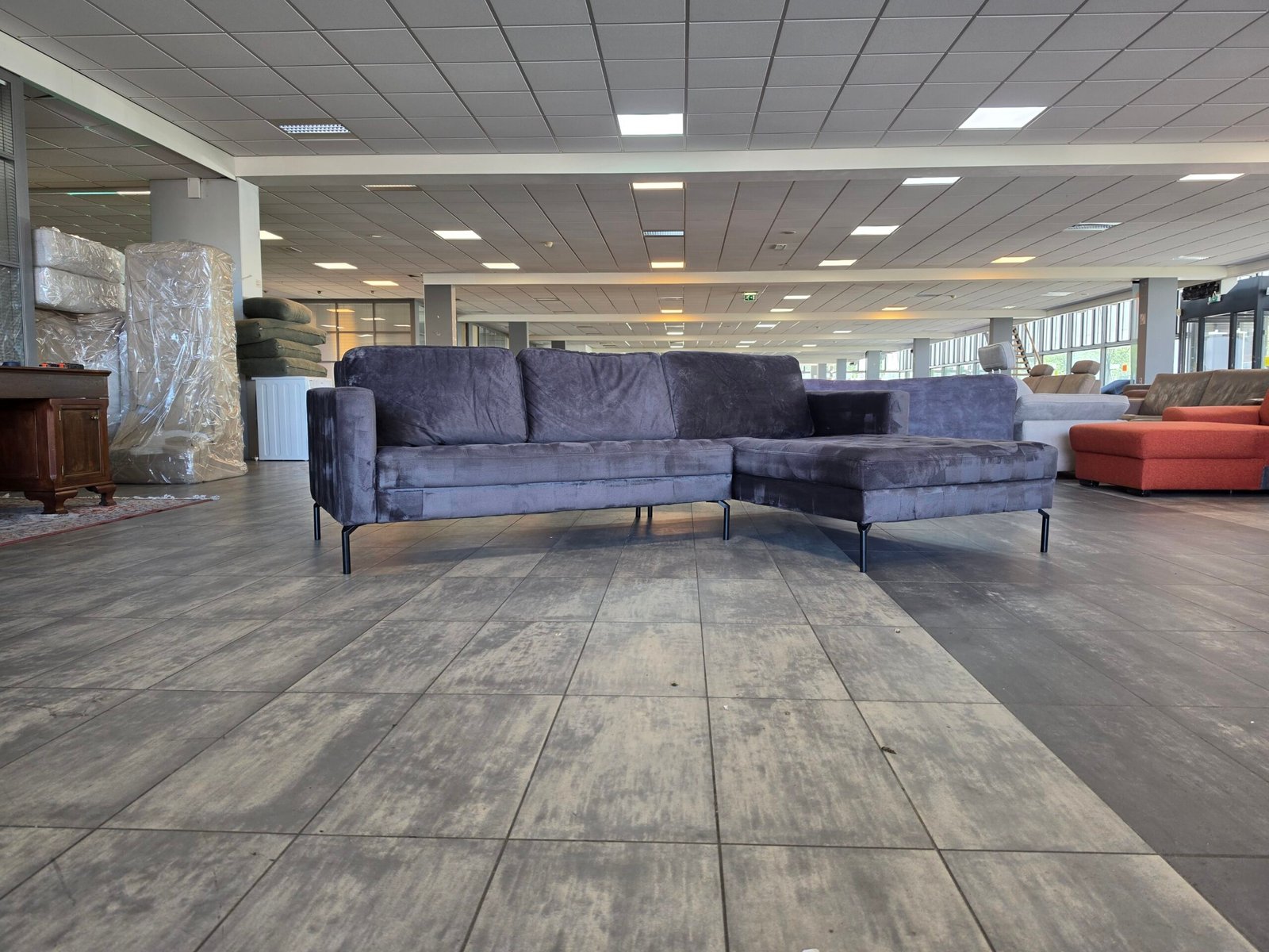 ✅️️️️️️️️ GEREINIGD velvet hoekbank 265x175 | BEZORGEN