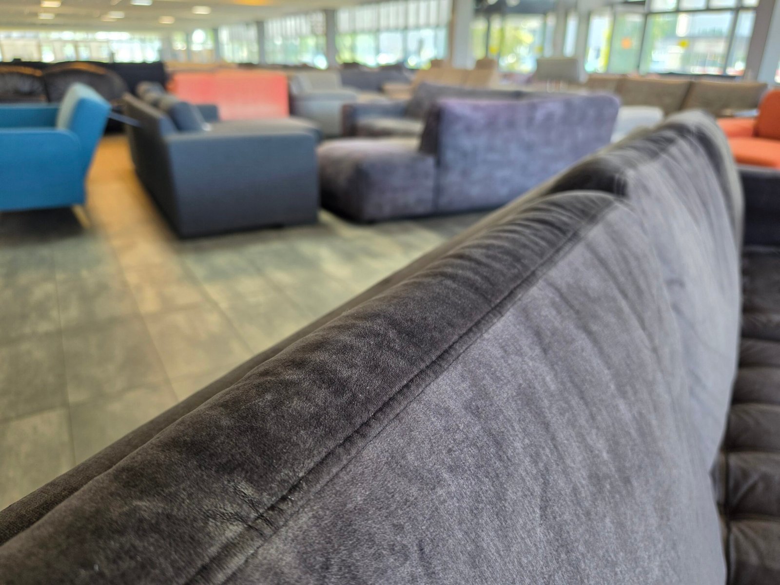 ✅️️️️️️️️ GEREINIGD velvet hoekbank 265x175 | BEZORGEN - Afbeelding 2