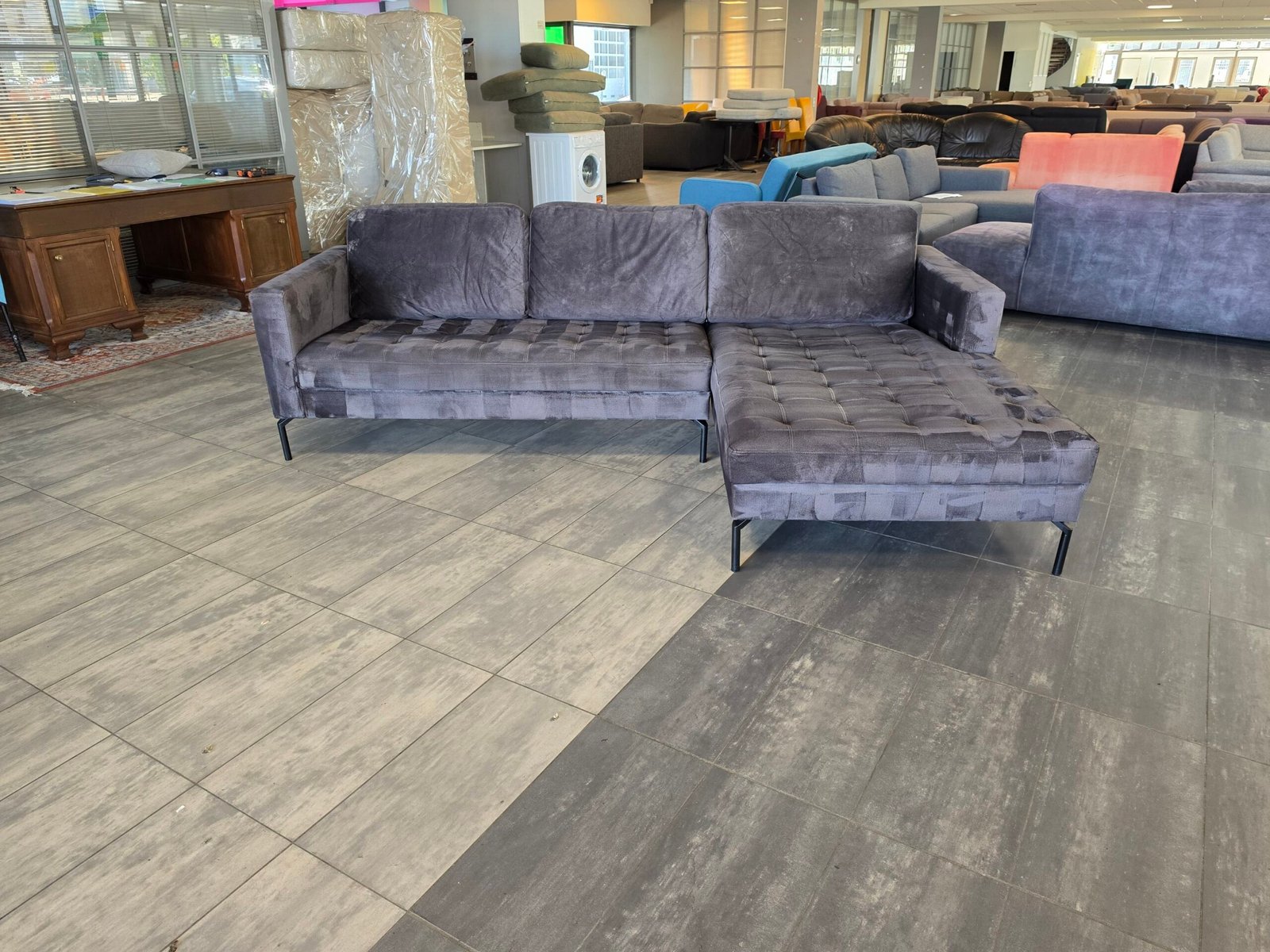 ✅️️️️️️️️ GEREINIGD velvet hoekbank 265x175 | BEZORGEN - Afbeelding 9