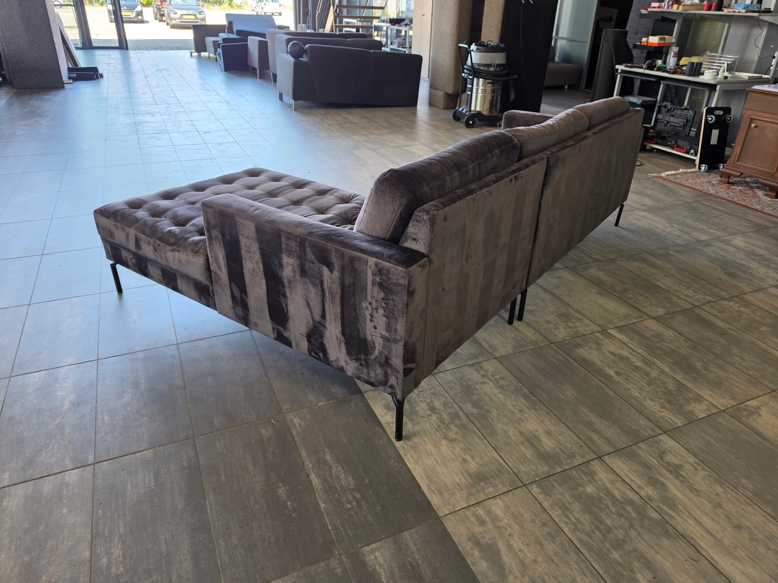 ✅️️️️️️️️ GEREINIGD velvet hoekbank 265x175 | BEZORGEN - Afbeelding 5