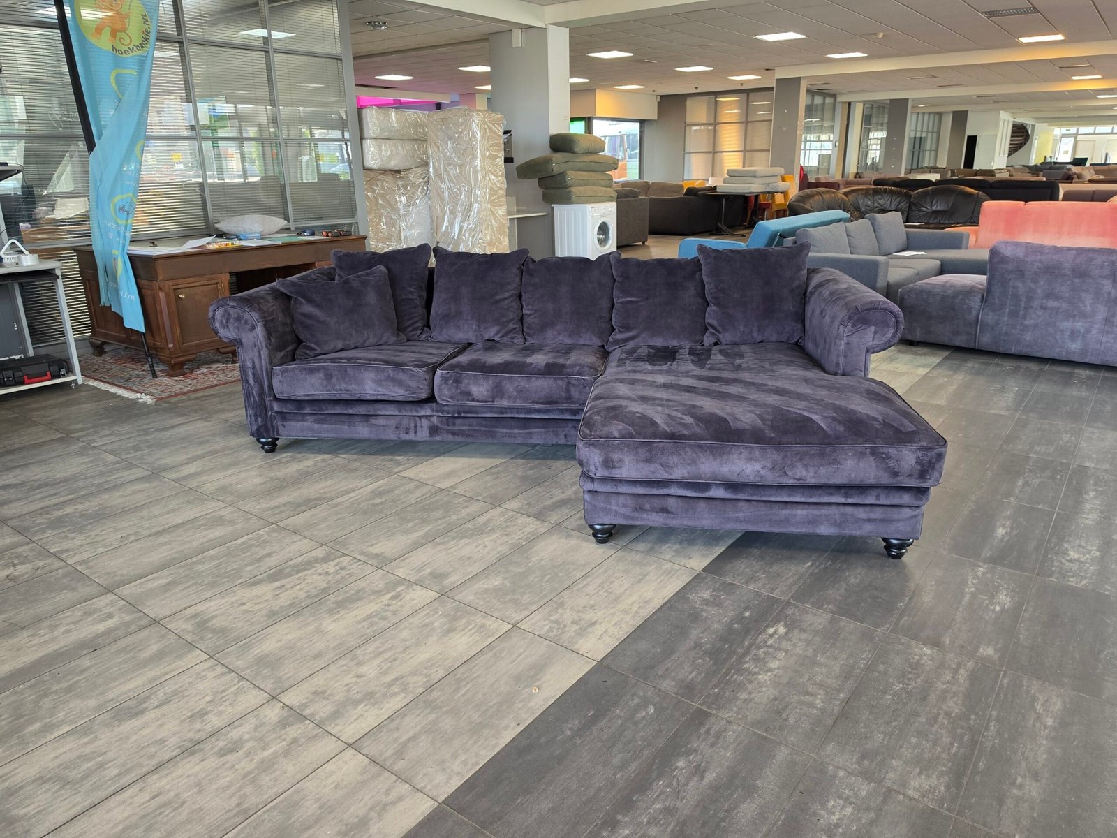 ✅️️️️️️️️️️ GEREINIGD velvet hoekbank 300x200 | BEZORGEN - Afbeelding 4