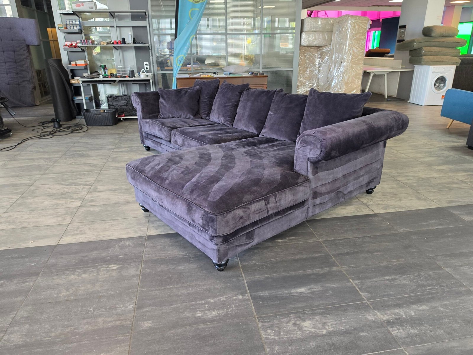 ✅️️️️️️️️️️ GEREINIGD velvet hoekbank 300x200 | BEZORGEN - Afbeelding 5