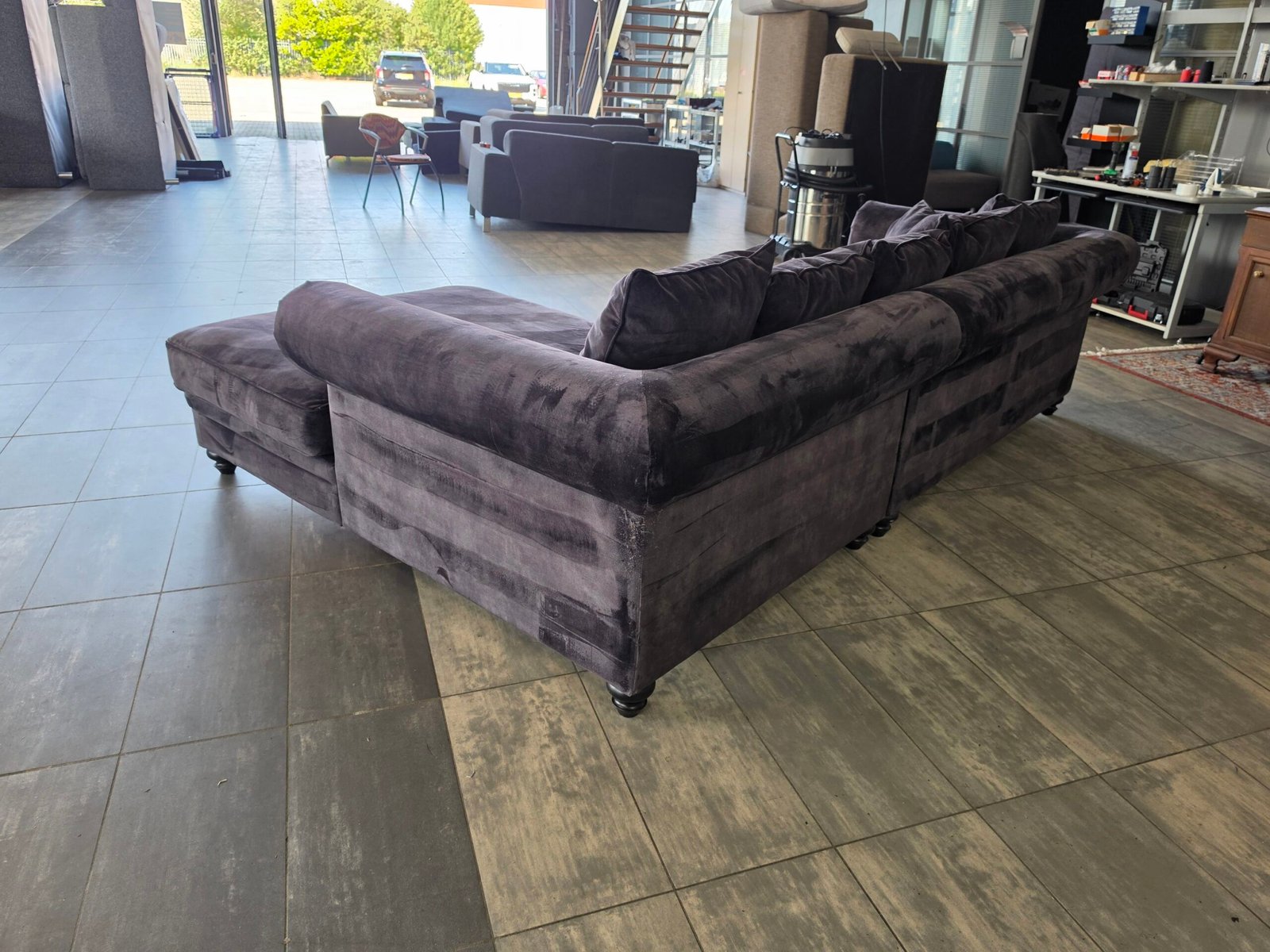 ✅️️️️️️️️️️ GEREINIGD velvet hoekbank 300x200 | BEZORGEN - Afbeelding 6