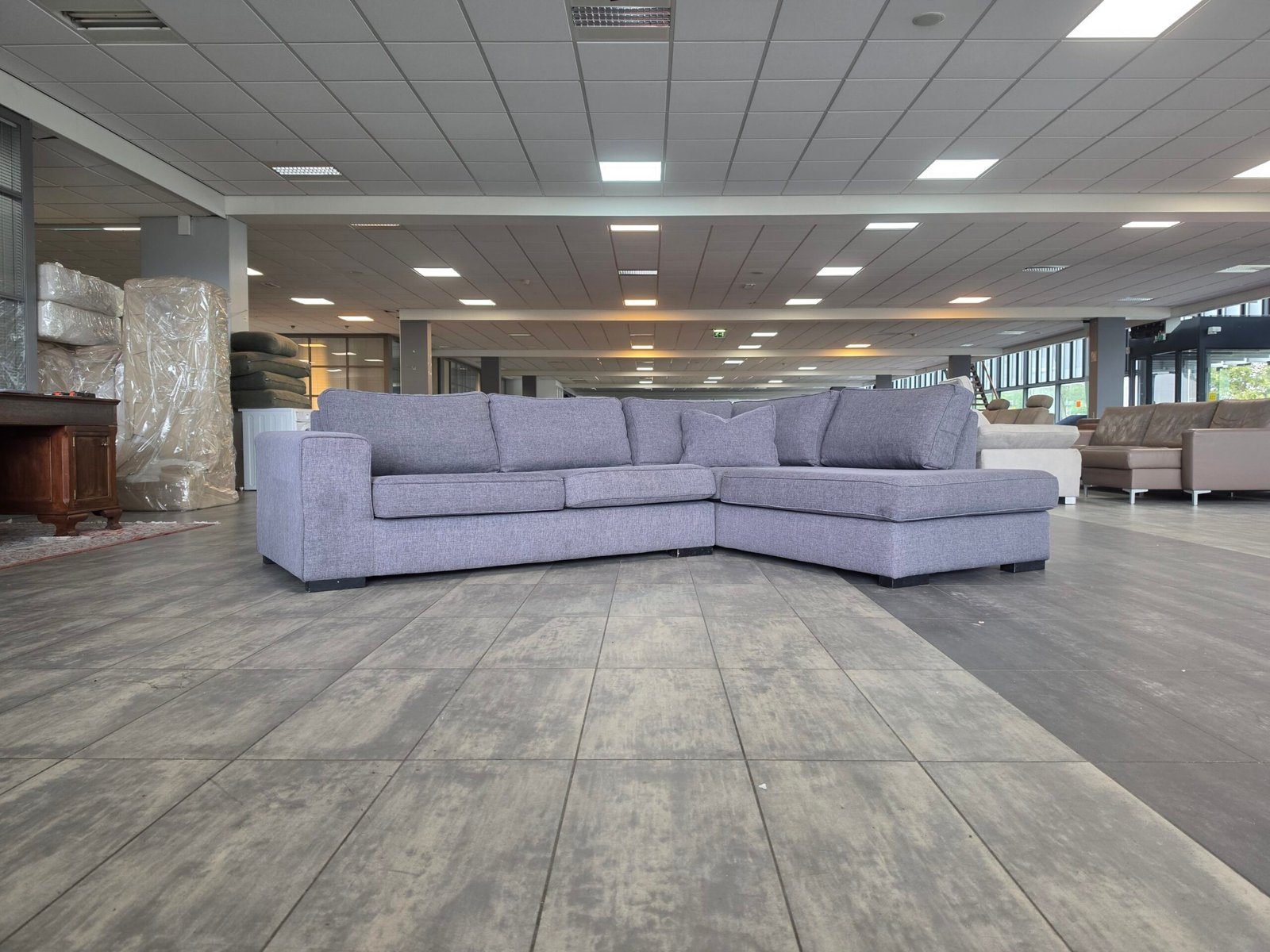 ✅️️️️️️️️️️ GEREINIGD grijslila hoekbank 285x210 | BEZORGEN