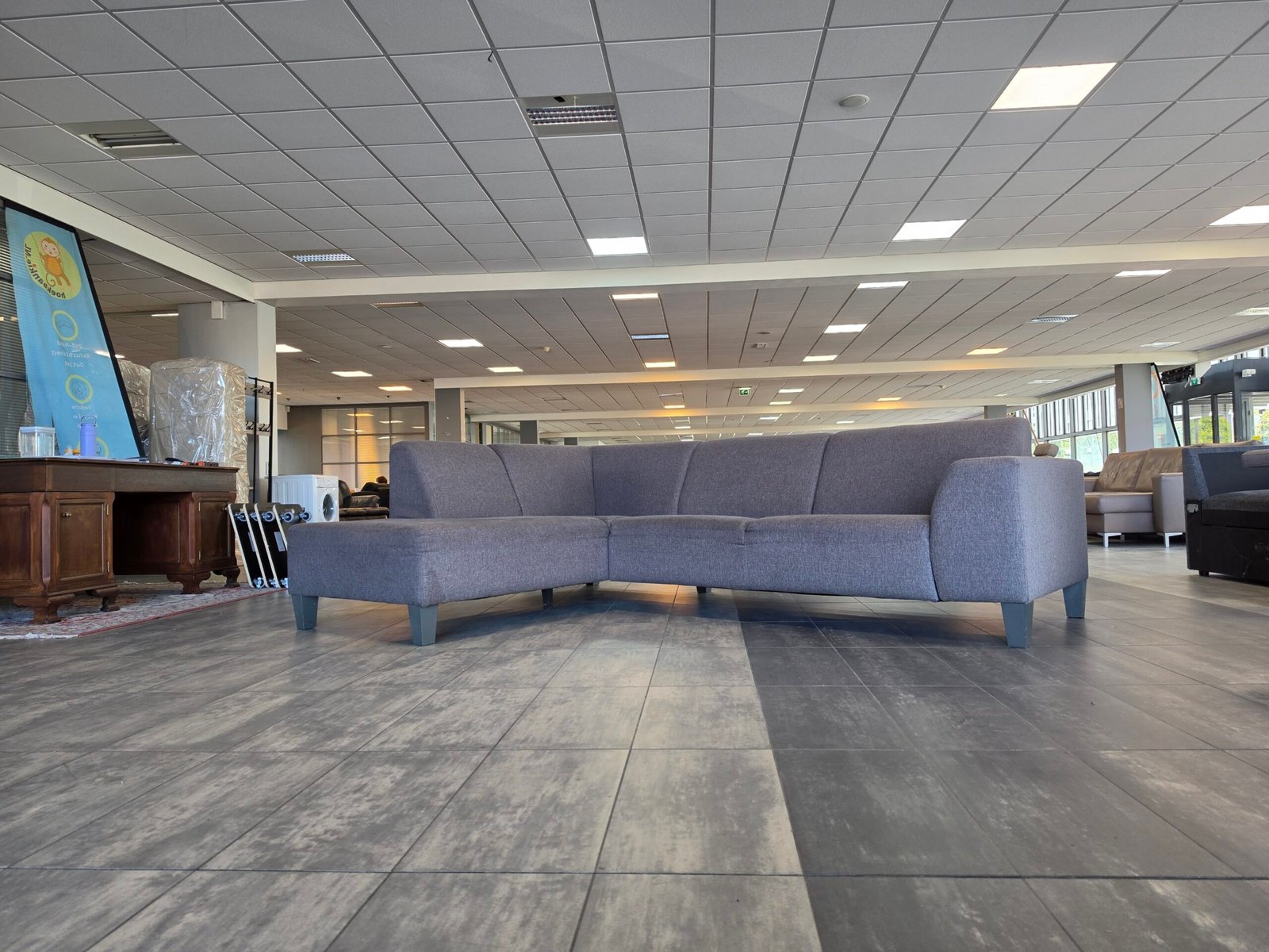 ✅️️️️️️ GEREINIGD bruingrijze hoekbank 275x200 | BEZORGEN