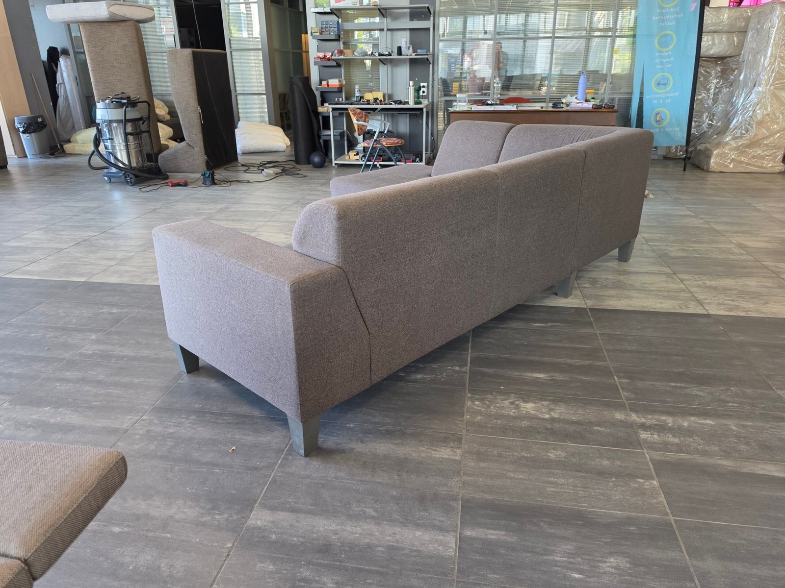 ✅️️️️️️ GEREINIGD bruingrijze hoekbank 275x200 | BEZORGEN - Afbeelding 6