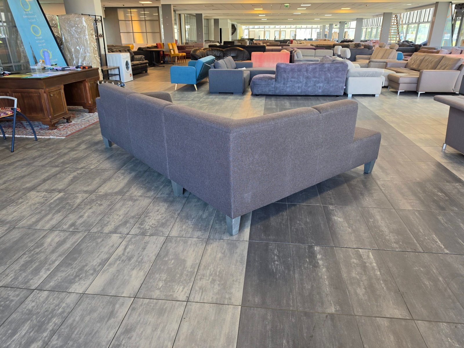 ✅️️️️️️ GEREINIGD bruingrijze hoekbank 275x200 | BEZORGEN - Afbeelding 8