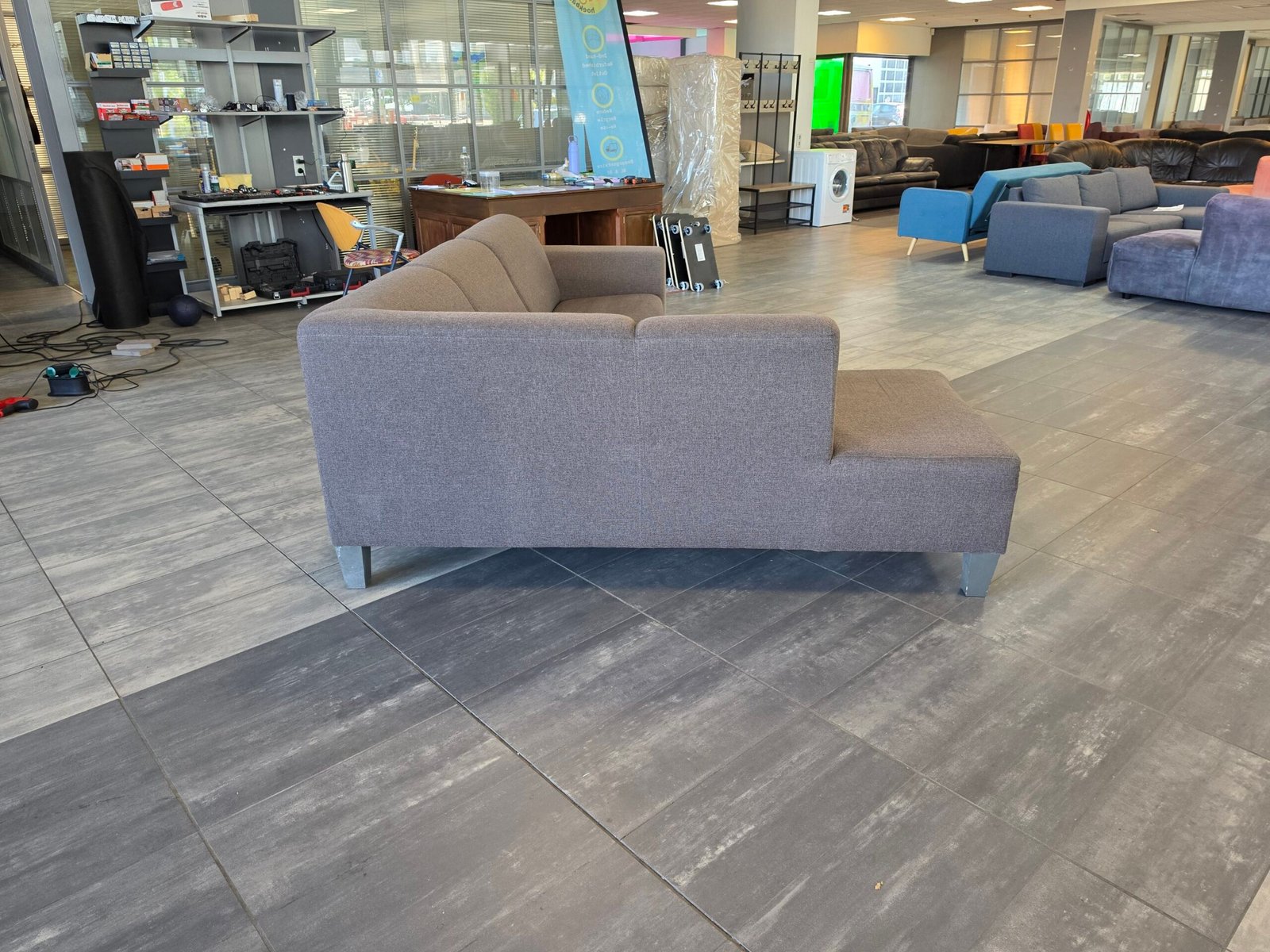 ✅️️️️️️ GEREINIGD bruingrijze hoekbank 275x200 | BEZORGEN - Afbeelding 9