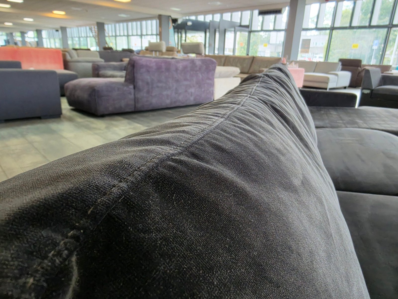 ✅️️️️ GEREINIGD antraciet velvet hoekbank 300x160 | BEZORGEN - Afbeelding 2